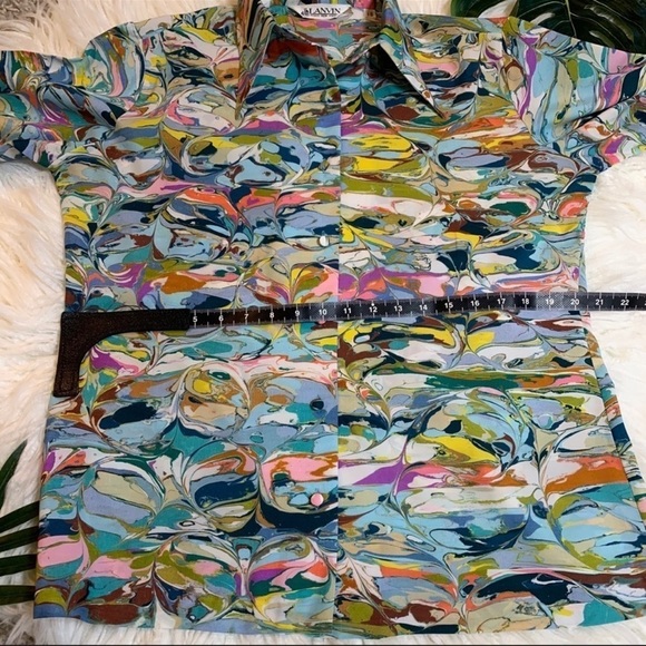 Vintage Lanvin silk shirt Jackson pollack button up - Picture 12 of 14